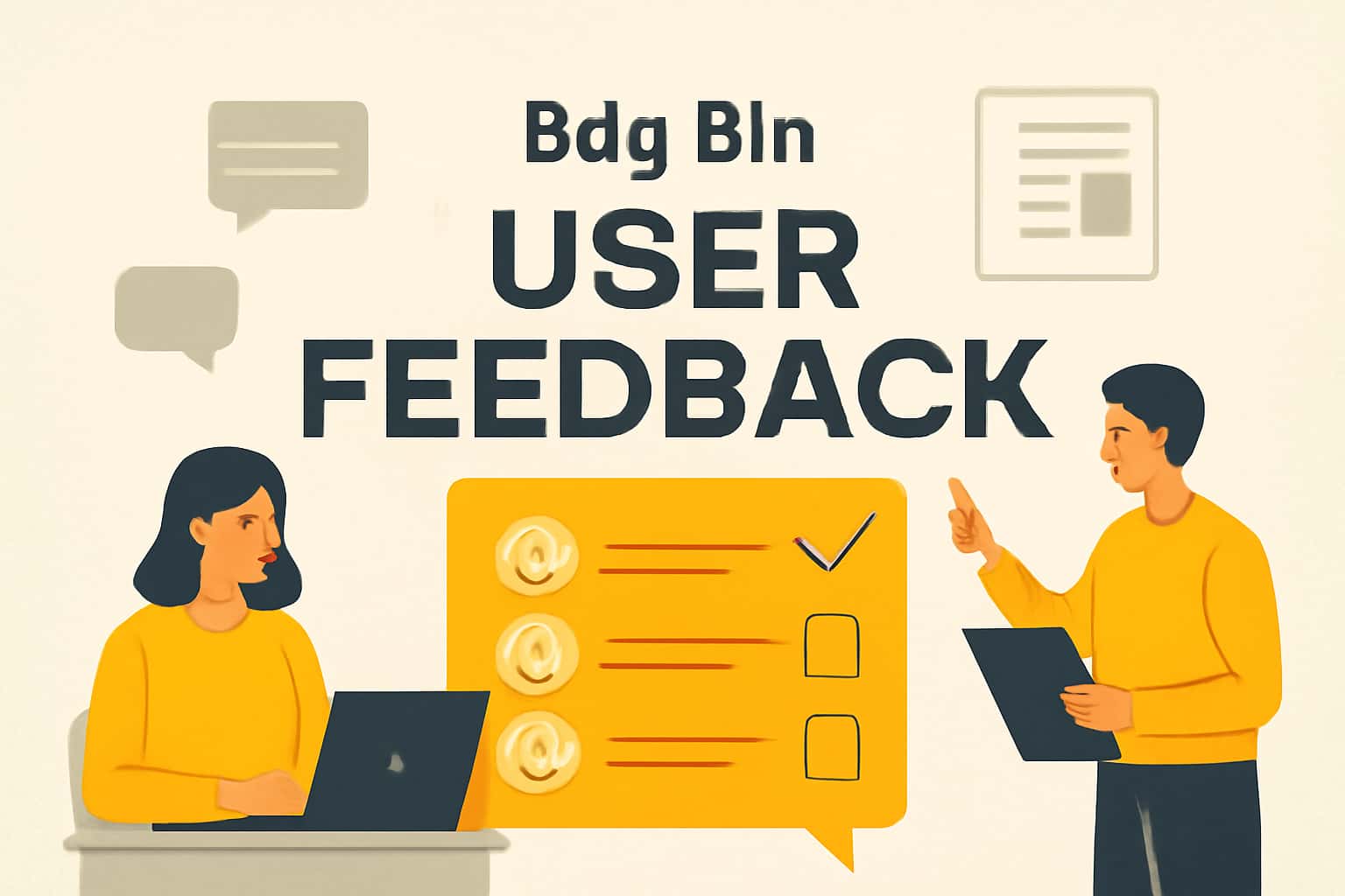 An informative illustration showcasing the Bdg Bin User Feedback process.