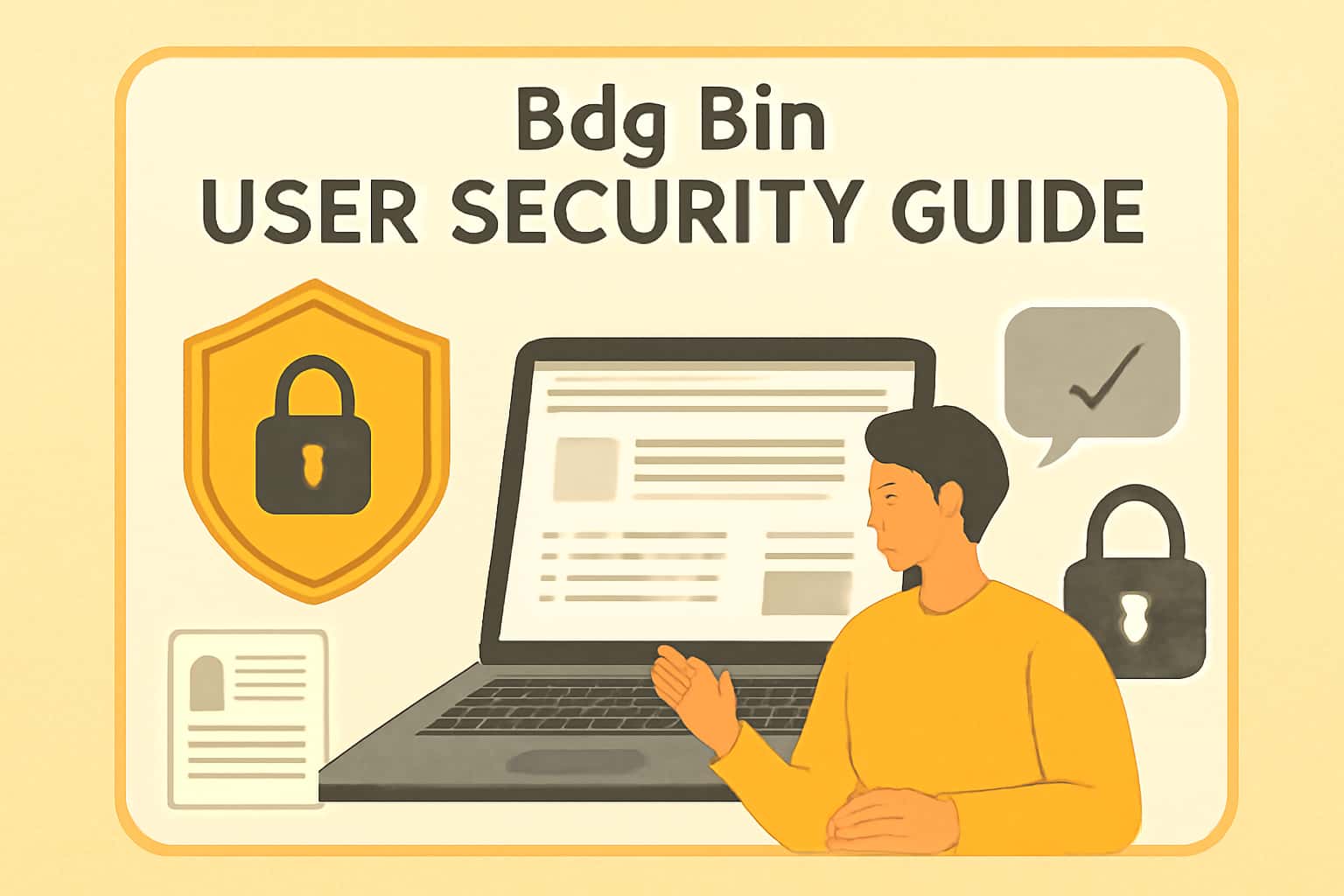 An informational scene highlighting the Bdg Bin User Security Guide.