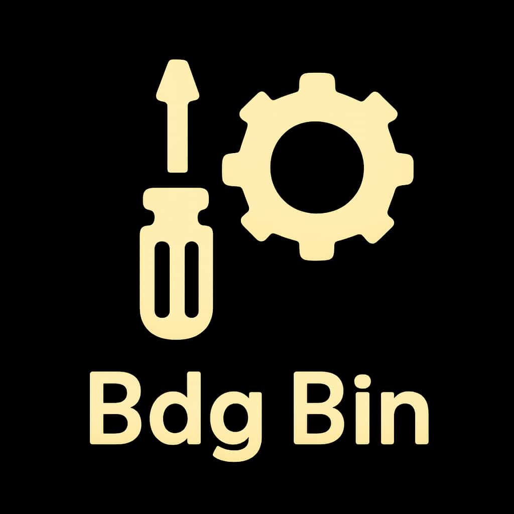 A badge representing guidance for Bdg Bin login assistance.