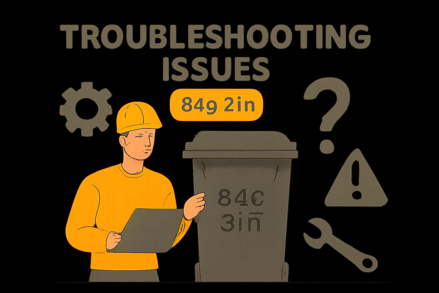 A professional illustration depicting troubleshooting scenarios related to Bdg Bin.